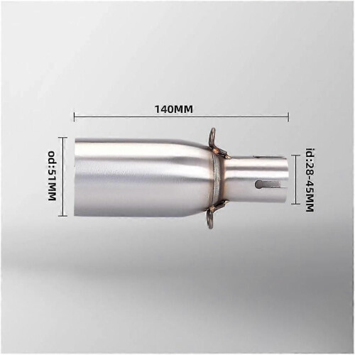 Adjustable Muffler Silencer Universal Link Pipe For Motorcycles 51mm 40mm 2