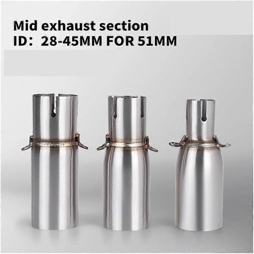 Adjustable Muffler Silencer Universal Link Pipe For Motorcycles 51mm 40mm 1