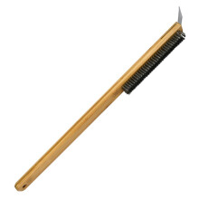 Pizza Oven Brush with Scraper, Stainless Steel Spatula, Wooden Handle, 57 cm Ref: 8178