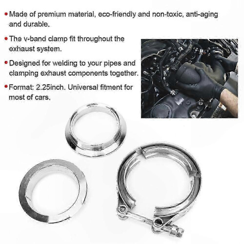 2.25" V-Band Clamp Kit for Universal Exhaust Pipe Connections 2