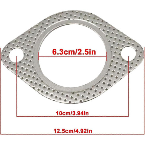 Exhaust pipe flange gasket – Replacement set, 2hole, temperature graphite, 2.5 inches 2