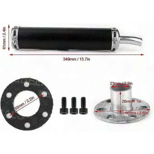 Stainless Steel Exhaust Muffler 20mm for 2 Strok 1