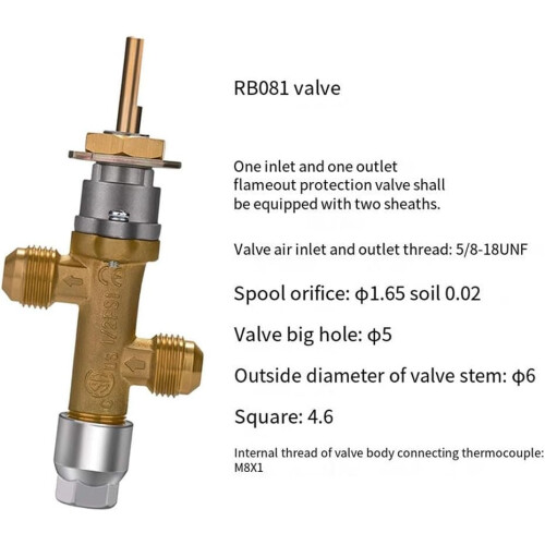 Firepit Gas Control Valve Set with Thermocouple  Knob for Heaters, Ovens, Grills 1