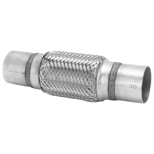 Avgasflexrör i rostfritt stål 57x250mm dubbelflätad bälg silver för bil terräng 1