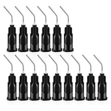 300 puntas de aguja precurvadas para dispensación dental, color negro.