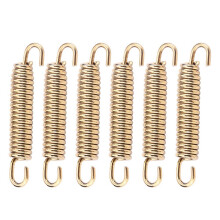 Edelstahl Schalldämpfer Auspuffrohr Federhaken für Motorrad, 6 Stück Gold Heavy Duty Ersatz für