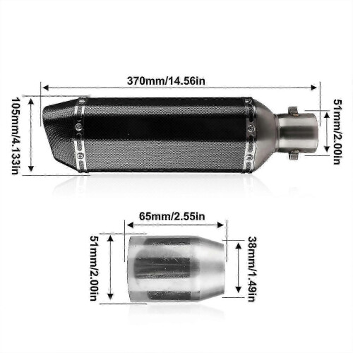 Carbon fiber style muffler for ATV, high temperature resistant slip-on 1