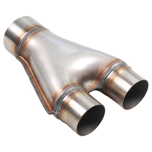 Universal Auto Auspuff Y-Rohr 2 "Einlass 2,5" Outlet Einfach Installieren Resonated 1