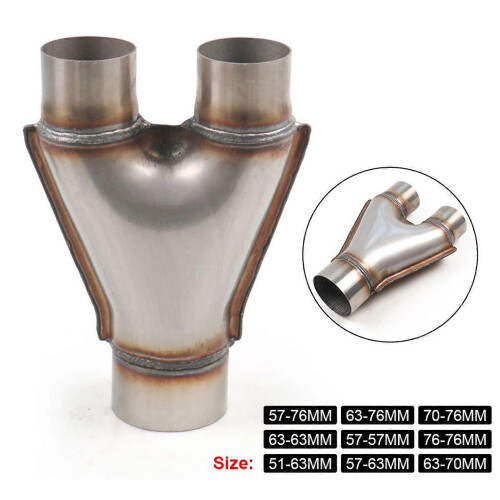 Universal Auto Auspuff Y-Rohr 2 "Einlass 2,5" Outlet Einfach Installieren Resonated 2
