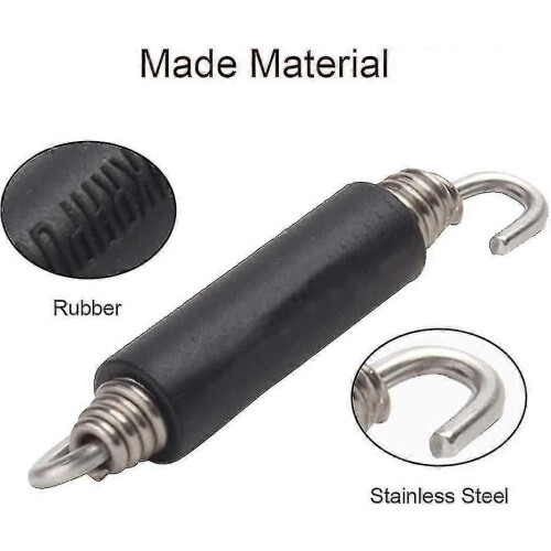 Motorcycle Exhaust Spring Pipe Stainless Steel Muffler Hooks 2Pcs Black 2