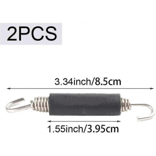 Motorcycle Exhaust Spring Pipe Stainless Steel Muffler Hooks 2Pcs Black 1