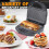 3 in 1 Waffle Sandwich Maker with Removable Plates 750W Heating System Non-stick Electric Panini Press Set 2