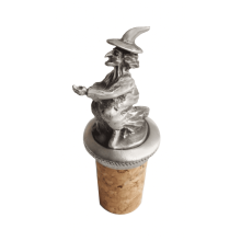 (Add a Gift Pouch) Witch Witchcraft Magic Pewter Bottle Stopper