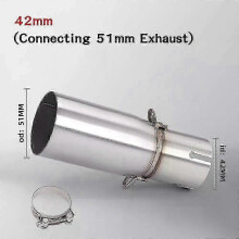 (51-42 mm) Motorradmodifikation Auspuffrohr Mittelteil Adapter 28 30 32 35 mm für kompatible Marken