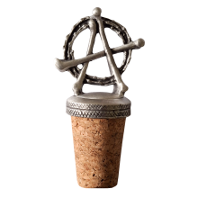 (Add a Gift Pouch) Anarchy Pewter Bottle Stopper