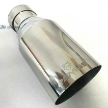 (57MM IN -76MM OUT)Flat edge Stainless steel Universal Automobile exhaust pipe Muffler Car accessorie