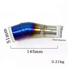 (A Z250BLUE) Universal 51mm Motorrad Auspuff Mittel Edelstahl Mid Link Pipe Für Kawasaki