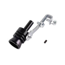 (L-Black)Upgrades Car Exhaust Sound Simulator Aluminum Alloy Exhaust Pipe Roar Maker Car Spare for Enhances
