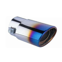 (B)Universal Car Exhaust Muffler Tip Steel Tail Throat Exhaust System Muffler Pipe Car Accessories