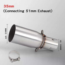 (51-35mm) Motorfietsmodificatie Uitlaatpijp Uitlaat Middengedeelte 28 30 32 35 mm Adapter 51mm Uitlaat
