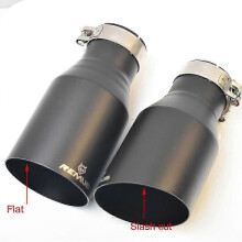 (51-101mm flat)Exquisite 1 PC Matt Black Muffler Stainless Steel Universal End pipe Car Exhaust Pipe