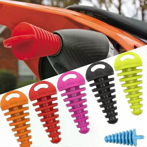 (Orange)1 Pcs Motorcycle Exhaust Pipe Plug Muffler Wash Plug Pipe Protector Motocross Tailpipe Plug 2