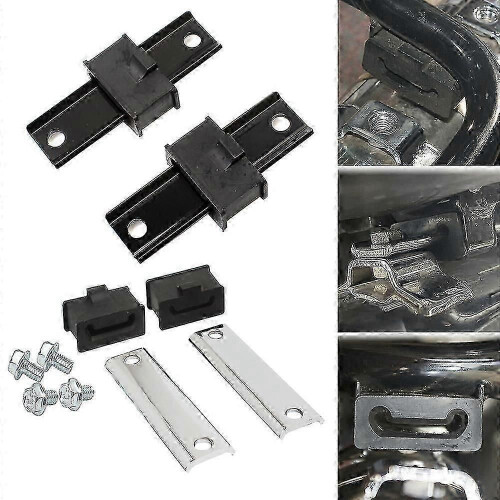(Nero) Supporto per marmitta, supporto per borse laterali, supporto in gomma isolante per Harley Cvo 1