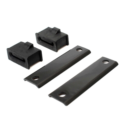 (Nero) Supporto per marmitta, supporto per borse laterali, supporto in gomma isolante per Harley Cvo 2