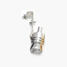 (L-srebrny) Gwizdek Turbo Sound do uniwersalnego wydechu samochodowego, tłumik ze stopu aluminium wzmacniający