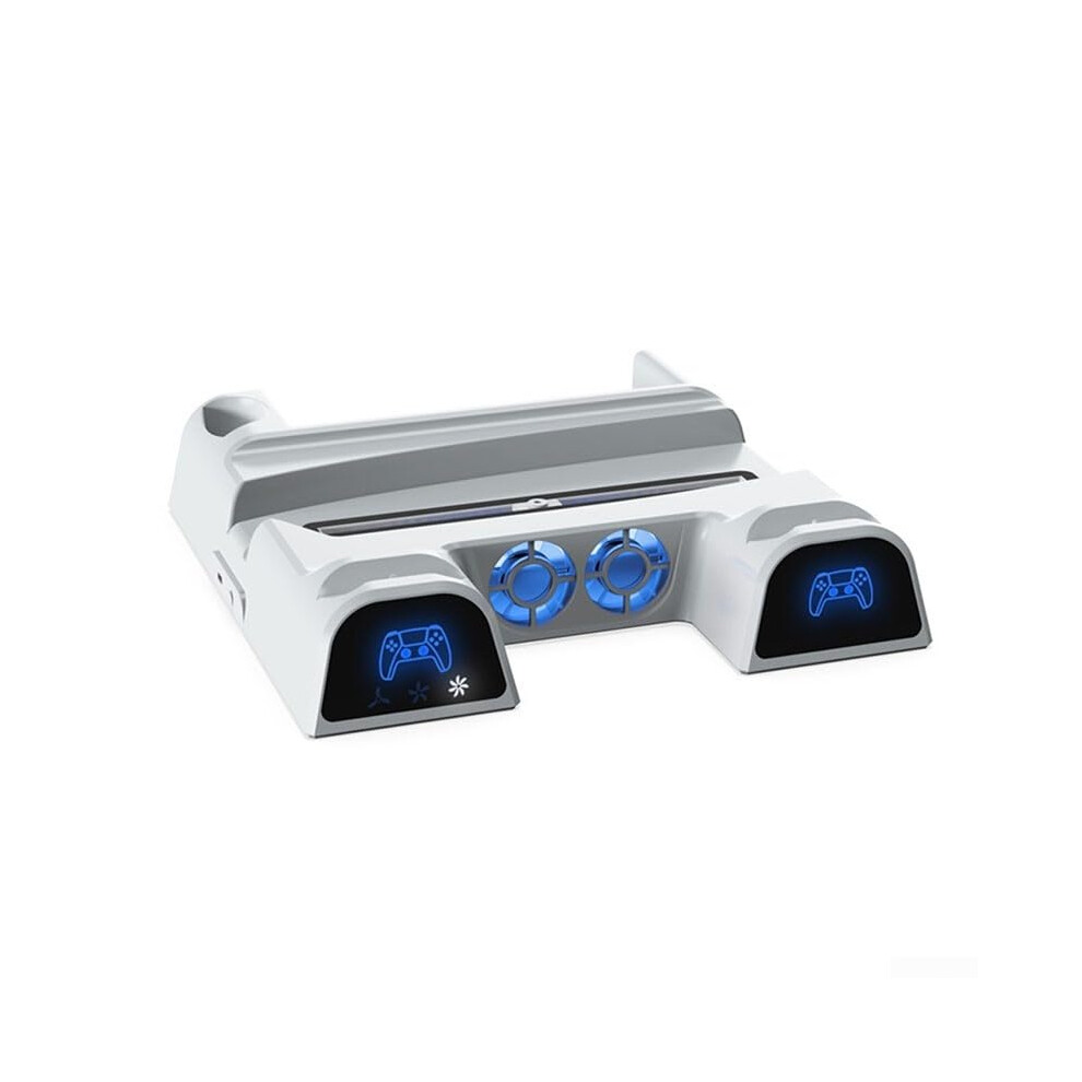 Vertical Ps5 Fan Stand With Efficient Cooling System And Builtin Controller Charging Slots (Black) Black 6493810342875