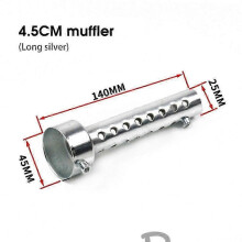 Silencieux d'échappement de moto (45 mm de long, argent) 35 mm, 42 mm, 45 mm, 48 mm, 60 mm, DB Killer