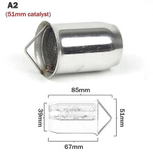 (A2 51mm Cata)35mm 42mm 45mm 48mm 51mm 60mm Motorcycle Exhaust Muffler Catalyst DB Killer Silencer Noise