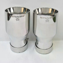 (54-76mm)1Piece Car Bright Exhaust Tail Pipe Stainless Steel Bevel Edge Shinny Muffler Tip With Remus