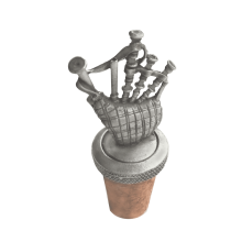 (Add a Gift Pouch) Bagpipes Instrument Pewter Bottle Stopper