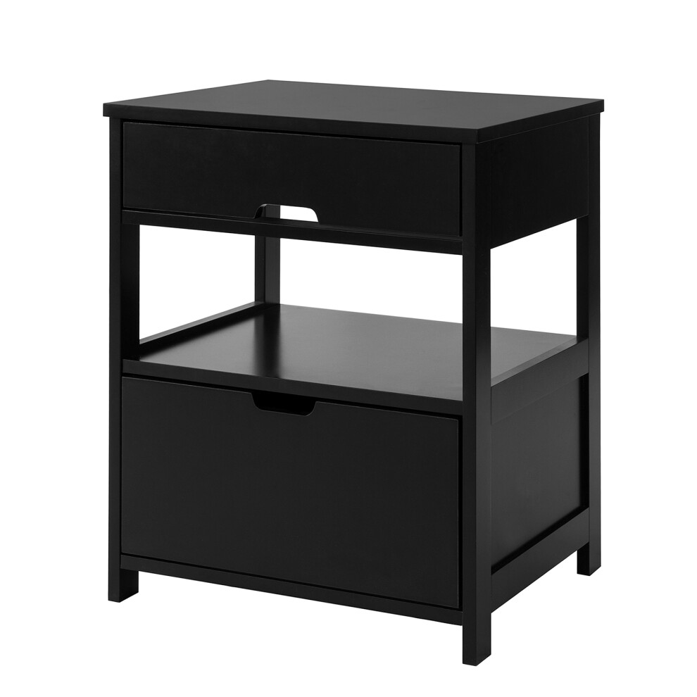 New Sobuy Sobuy® Bedside Table With 2 Drawers, Night Table Stand Black Frg258-Sch