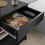 SoBuy Black Bedside Table with 2 Drawers 8