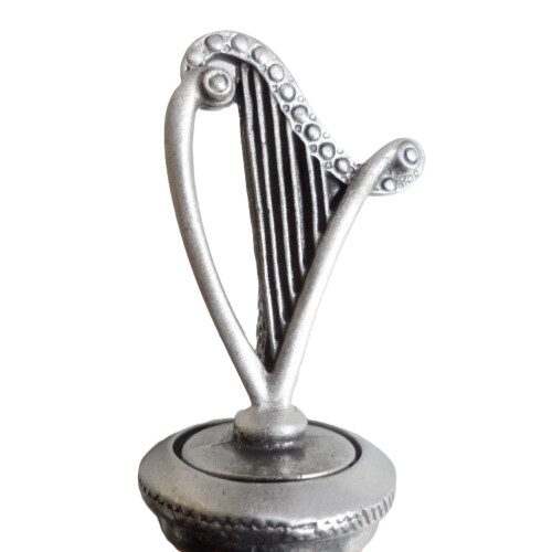 (Add a Gift Pouch) Harp String Instrument Pewter Bottle Stopper 2