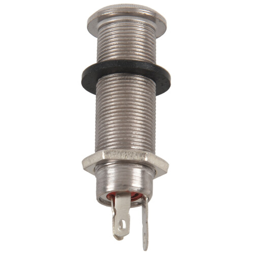 Chrome Threaded Cylinder Output Input Jack Plug Sockets 1/4 inch for 2