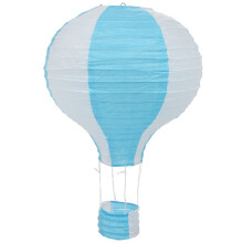 12 Heiß Luft Ballon Papier Laterne Lampenschirm Decken Leuchte Hochzeit Party , Blau Streifen