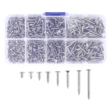 800 Stuecke Edelstahl Selbstschneidende Schraube Sortiment Kit Kontermutter Holzgewinde Nagelschraube Sets M2