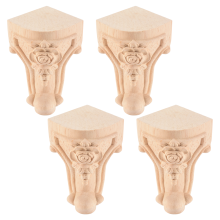 4 Stueck 10 x 6cm europaeischen Stil massivem geschnitzt Moebel Fuss Beine TV Schrank Sitz Fuesse