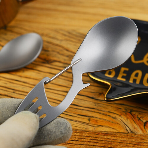 Camping Picknick Titanium Geschirr Ultra Leicht Pure Oder Edelstahl Spork 2