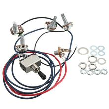 Lp Elektor Gitarren Ton Abnehmer Kabel Kit 2T2V 500K Töpfe 3 Wege Schalter mit Buchse für Dual Humbucker Les Pual Stil , Schwarze Kappe