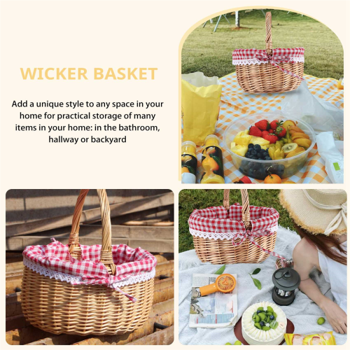 Weiden Korb Geschenk KöRbe Leerer Ovaler Picknick mit Hochzeits Klein 1
