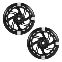 1Pair 120mm LED Flashing Wheels with Bearings Front/Rear ,Black