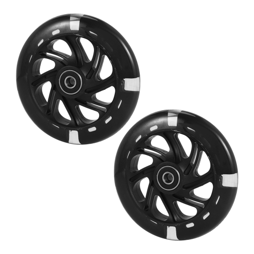 1Pair 120mm LED Flashing Wheels with Bearings Front/Rear ,Black 2