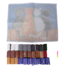 Riegel Haken Kits HäKeln Katzen Vorgedruckte Leinwand Kissen Matte Tapisserie Sofa