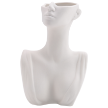 Kreative menschliche Kopf Gesicht Blumen Porträt Vase Dekorative nordische topf Ornament Keramik Statue Zuhause