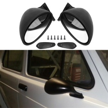 Style Links & Rechts Auto Classic Retro TüRflüGel Seitenspiegel RüCkspiegel Vintage Matt Universal Schwarz