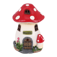 Haus Solarlampe Harz Gartenarbeit Garten Miniatur Fee Landschaft Dekoration Ornament